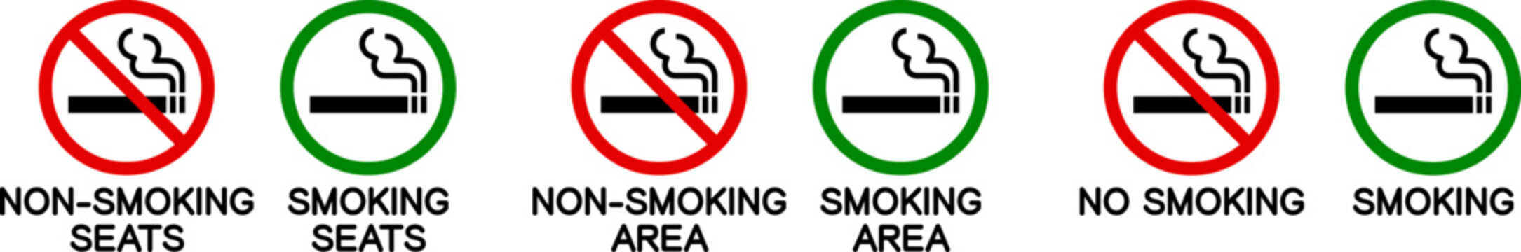 喫煙席と禁煙席のアイコン（Smoking and No smoking icons）
