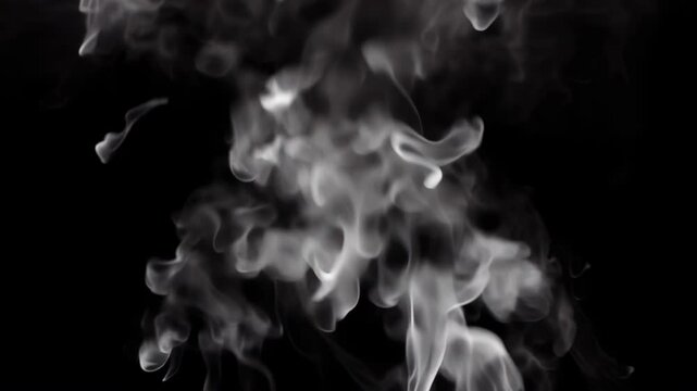 Delicate and Highly Detailed Texture of Steam Rising Against a Dark Background