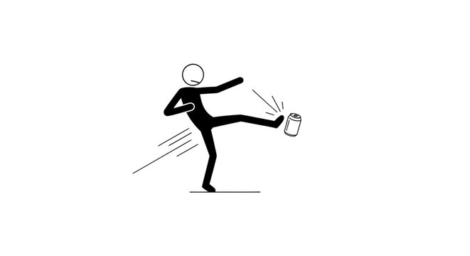 Person Kicking in Motion Quickly.