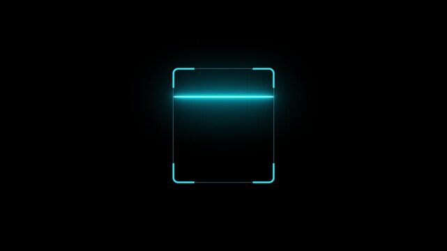 Scanner icon animation isolated scanner neon shine icon animation.fingerprint biometric scanning animation. Biometric scanning. Motion graphics of verified concept