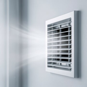 Air vent releasing fresh air in a modern interior