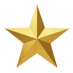 Obraz premium Golden star with five points isolated on transparent background