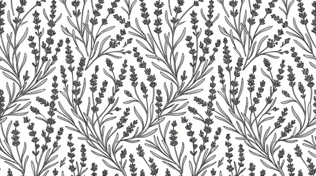 Detailed illustration of lavender flowers.