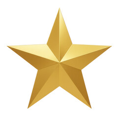 Obraz premium Shiny golden star with five points isolated on transparent background