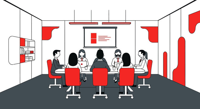 Business people in meeting room.