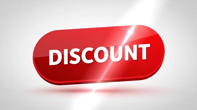 Bold red discount button with white text on white background