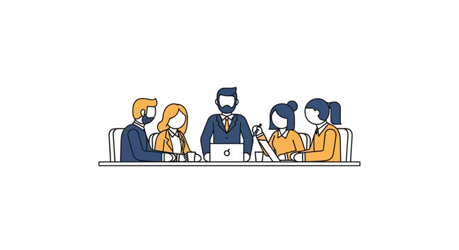 Business people sitting at table.