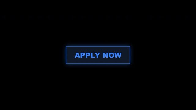 Apply Now Button Glowing Blue Neon Effect Animated