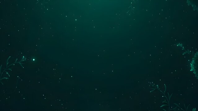 딥그린 위로 미세한 투명버블입자가 돌아다닌다 Fine clear bubble particles roam over deep green