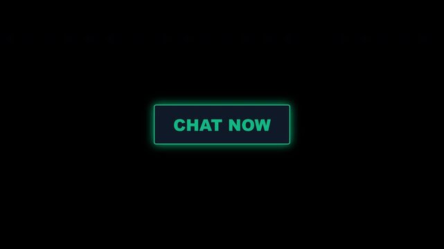 Chat Now Button Animated Green Glow Overlay Alpha Channel