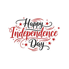 Fototapeta premium Happy independence day festive calligraphy design for usa's celebration of freedom