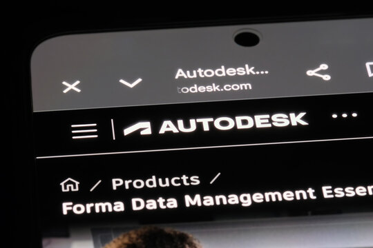 Shanghai,China-April 18th 2026: Autodesk company brand logo on website