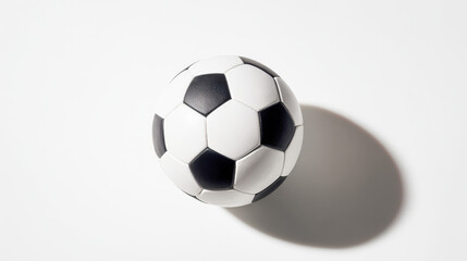 Fototapeta premium Soccer ball on clean white background with soft shadow ready for play or display