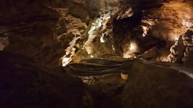 Panoramic View of Stalactites and Stalagmites in Carlsbad Caverns National Park New Mexico