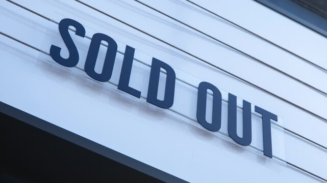 Looping Video Of A Retro Theatre Marquee Sign For A Sold Out Live Performance