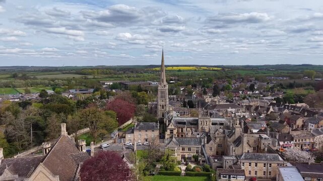 The Church of St Peter in the market town of Oundle, Northamptonshire, England.