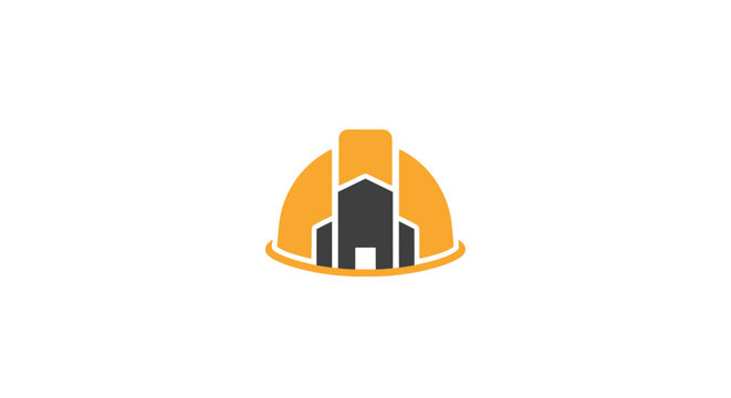 Yellow Hard Hat with House Design.