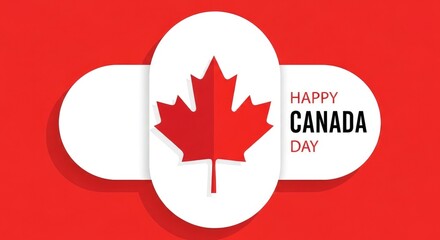 Fototapeta premium Celebrate canada day festive graphic with canadian flag and maple leaf for national holiday