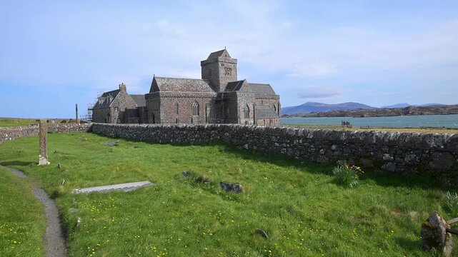 Graveyard view of Iona Abbey
