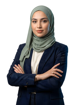 Elegant Professional Hijab Woman Authority Portrait