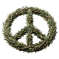 Peace Symbol Wreath Made of Fresh Green Olive Branches