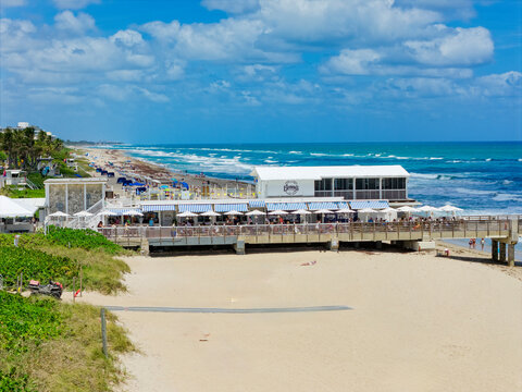 aerial view of Benny's on the beach