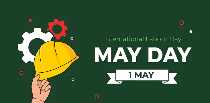 World Labour Day concept illustration celebrating workers and the global workforce. Symbolizing hard work, unity, equality, and workers&rsquo; rights across industries such as construction, manufacturing, a