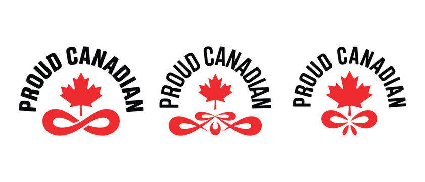 Proud Canadian infinity symbol with maple leaf, vector illustration
