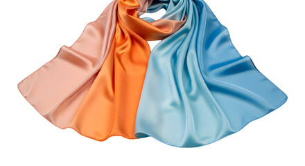 Naklejka premium Elegant flowing silk scarf in vibrant colors isolated on transparent background transparent background