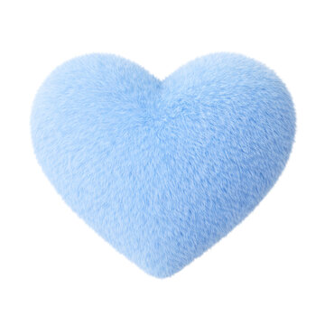 fluffy heart blue