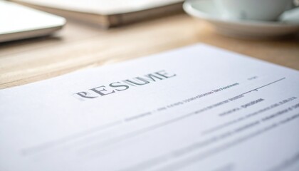 Obraz premium Resume Document on Office Desk Workspace.