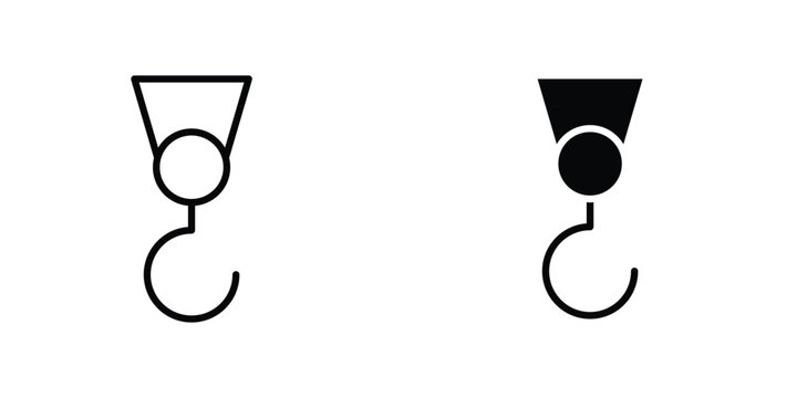 Winch hook icon in doodles flat and line stroke pack