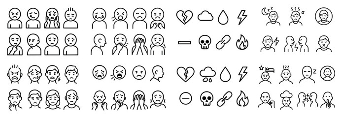 Fototapeta premium Emoticons expressing various human emotions