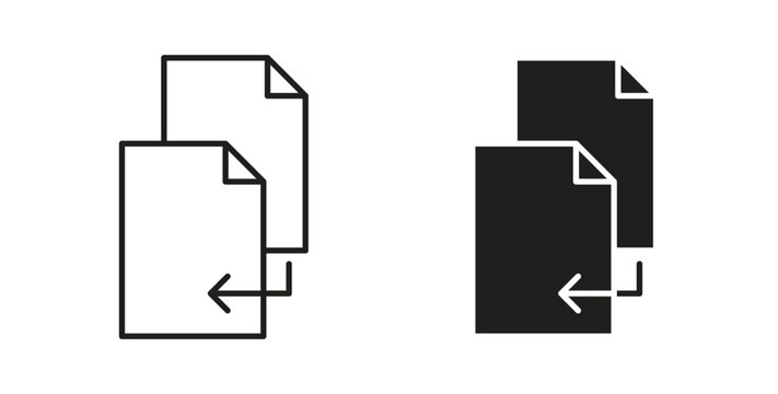 Duplicate icon vector design elements. icon in flat and line style.
