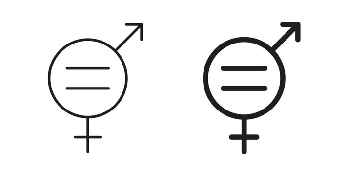 Equality icon vector design elements. icon in flat and line style.