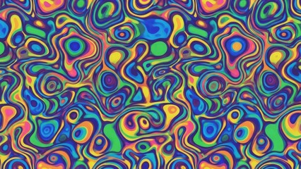 Fototapeta premium A vibrant and colorful abstract pattern with swirling shapes and bright hues