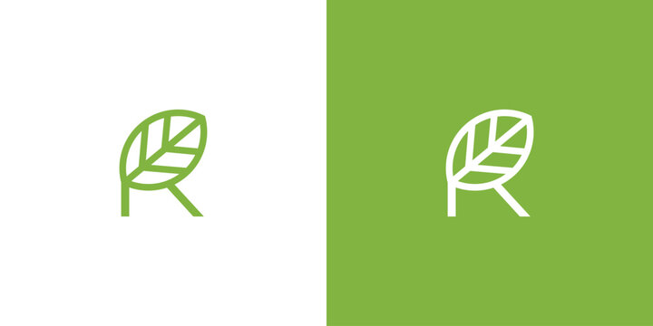 The R leaf logo design is simple and unique