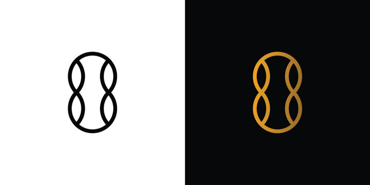 Unique and elegant number 8 logo design