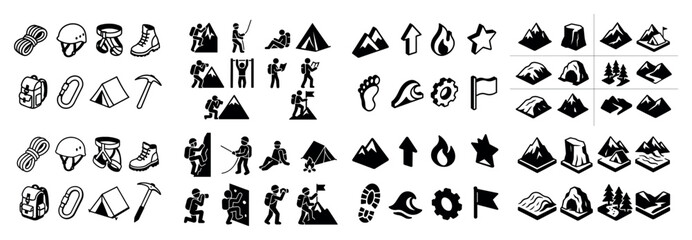 Obraz premium Outdoor adventure icon set collection