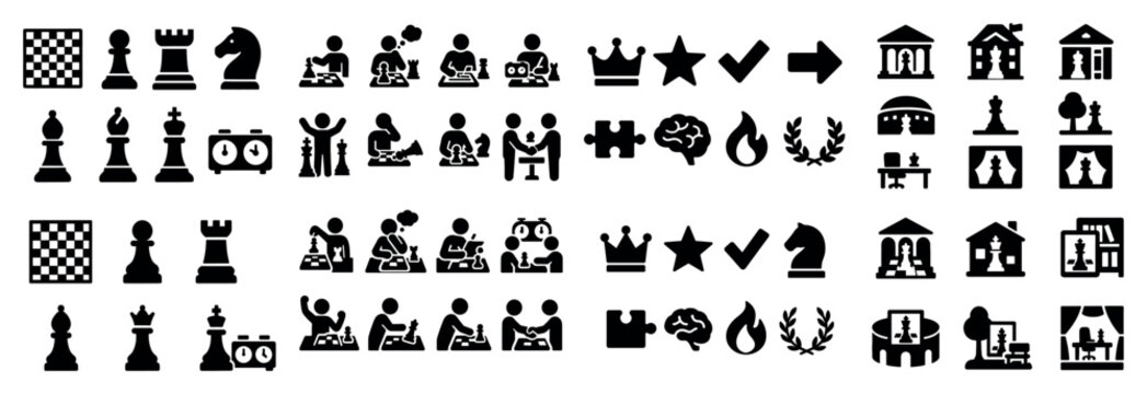 Chess and strategy game icons collection