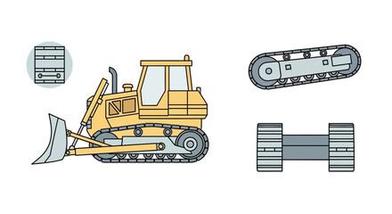 Bulldozer Construction Equipment Heavy Machinery. © Bocah