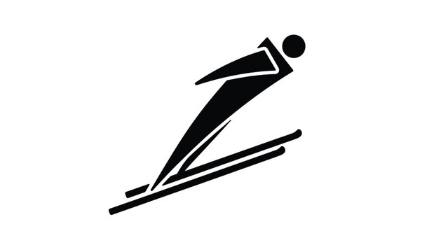 Hockey player action icon with black skates and ball, minimalist sports pictogram for game interface design