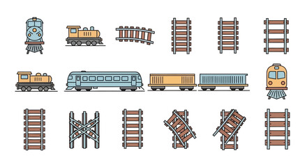 Train tracks and locomotive parts. © Bocah