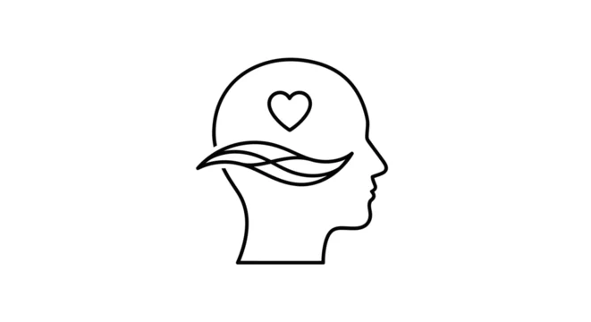 Line art of a human head.