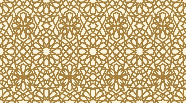Qatari Screen Geometric Seamless Tile Middle Eastern Mashrabiya Lattice Sand Ivory Traditional Luxury Art Background