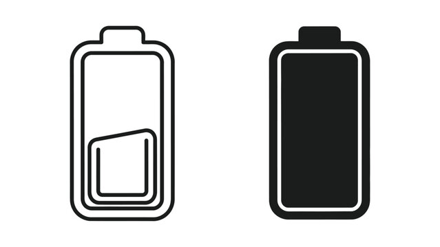 Black and battery icons for energy concepts