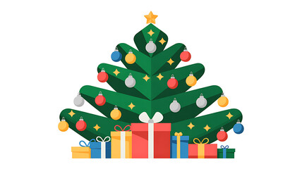 Naklejka premium christmas tree and gifts