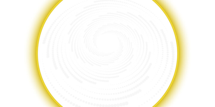 A minimalist white background featuring a faint, swirling radial dot pattern framed by a soft golden-yellow circular glow.