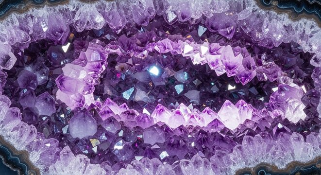 Purple Amethyst Geode Crystal Texture Background