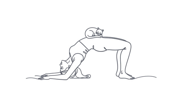 Woman doing yoga in downward dog.